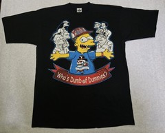 Y2K John Son Men’s T-Shirt 2XL Black Simpsons “Who’s Dumb of Dummies?”