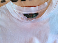 J. CREW VTG UNISEX PLAIN TEE SMALL WHITE SSLV CREW NECK USA MADE 100% COTTON