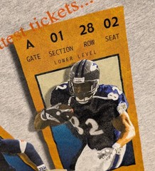 VTG 2001 Super Bowl 35 Baltimore Ravens NY Giants Ticket Tee T-Shirt – XL – NWT