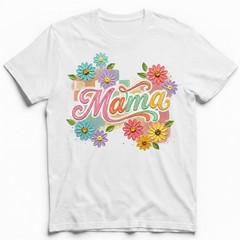 Pastel Mama Flower Retro Vintage Mothers Day T-Shirt Colorful Spring Tee