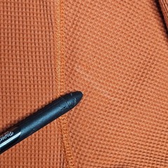 Orvis Shirt Mens XL Orange Henley Waffle Knit Thermal Casual Outdoor Fall