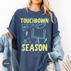 Touchdown Season Shirt Football Mom Game Day Retro Fall Unisex Fan Gift Tee