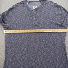 Jachs Shirt Mens Extra Large Blue Henley Button Long Sleeve Logo Cotton Dexter