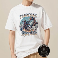 Throne Battle Samurai Dragon Japanese Art T-Shirt
