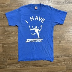 Vintage / Y2K Funny “I Have Sportsitis” Blue Medium Graphic T Shirt 90s Sports