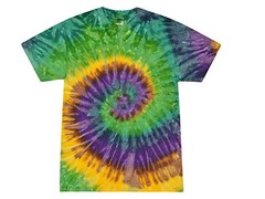 Multi-Color Tie Dye T-Shirts, Kids & Adults Short Sleeve Cotton Colortone