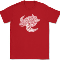 Turtle Mandala T-Shirt Beautiful Pattern Ocean Shell Gift Text Tee