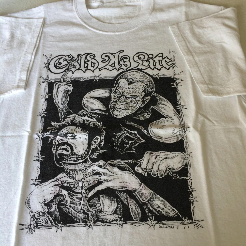 Vtg Cold As Life Band Gift For Fans Cotton White All Size Unisex Shirt