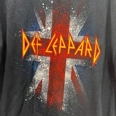 Def Leppard 2008 European Tour Shirt Mens XL Black Union Jack Rock Band Tee