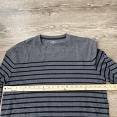 NWT Monoprix Homme Organic Cotton Striped Long Sleeve Tee Mens XXL Gray French