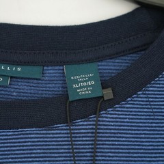 Perry Ellis Men’s Short-Sleeve Shirt XL Blue Black Striped Pocket NWT