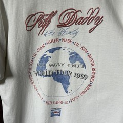 Vintage Puff Daddy Now Way Out 1997 Tour T Shirt Size XL 23×29