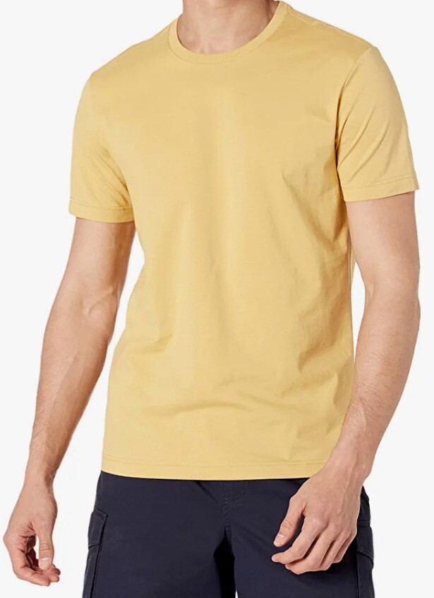 Large V-neck Goodthreads Men’s Short-Sleeve Cotton T-Shirt Gold