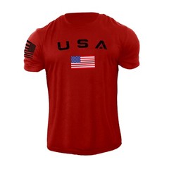 New Men’s Casual USA Flag T Shirt American Patriotic 100% Cotton Plus Size L-6XL