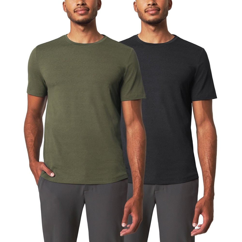 Mondetta Mens Performance Tee T-shirt 2-Pack Black &Olive Green Tall Size XL XLT