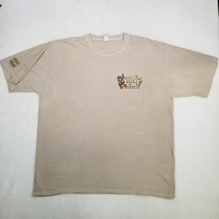Tiki’s Grill & Bar Hawaiian T-Shirt Men’s Size XL Beige Short Sleeve Crew Neck