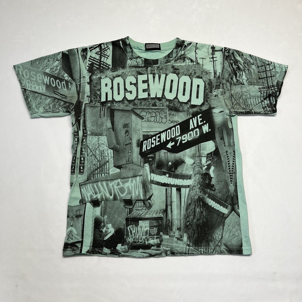 Rare Vintage THE HUNDREDS Rosewood Ave T-Shirt Med (Celadon)