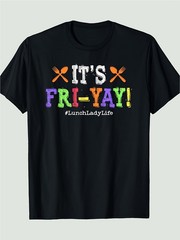Women’s & Men’s Retro 80s Inspired Lunch Lady Fri-Yay T-Shirt – 220gsm Heavywe