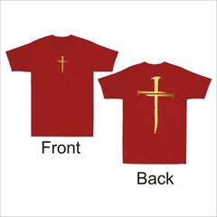 2 Sided Christian Religious Jesus Three Nails Cross Print Men’s T-Shirt S24