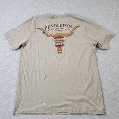 Pendleton Shirt Mens Large Beige Cascadia Skull 1863 Graphic