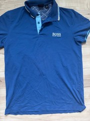 Boss T Shirt Polo Mens S BLue Short Sleeve Classic Collar