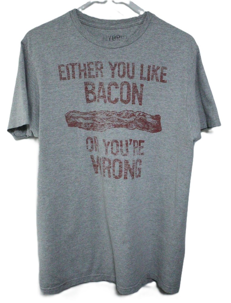 YBP Men’s Graphic T-Shirt “Bacon Or You’re Wrong” Medium Cotton Blend T0428