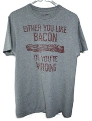 YBP Men’s Graphic T-Shirt “Bacon Or You’re Wrong” Medium Cotton Blend T0428