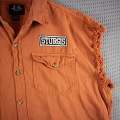 Sturgis 4XL Biker American Skull Sleveless Button Up Shirt