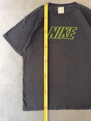 Vintage 90s Y2K Nike Spellout Graphic T-Shirt Faded Black Neon Green Size L