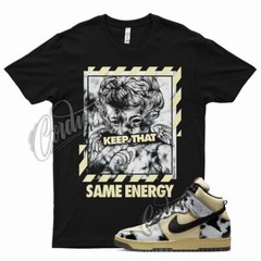 Black ENERGY T Shirt for N Dunk High 1985 Black Acid Wash Yellowed Aged White