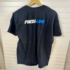 Finish Line Logo T-Shirt Mens Large Black Cotton Crew Neck Short Sleeve Gildan