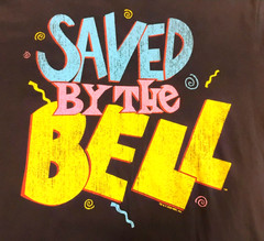 🔵 Old Navy “Saved By The Bell” Throwback Navy Blue Tee T-Shirt Adult Size S