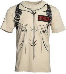 Adult Ghostbusters Costume T-Shirt with Four Name Patches Halloween Cosplay Tee