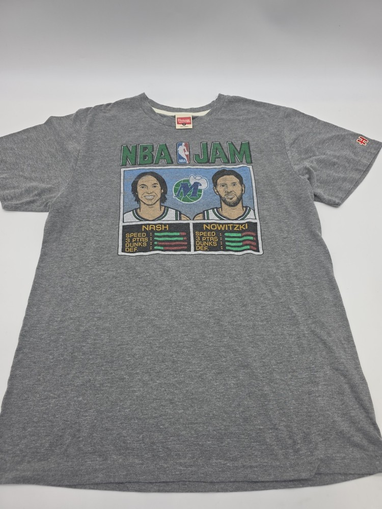 Homage NBA Jam Dallas Mavericks Shirt Men M Dirk Steve Nash.#47368