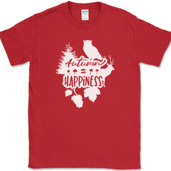 Autumn Happiness T-Shirt Fall Thanksgiving Holiday Seasonal Leaves Tee