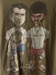 Pulp Fiction Samuel Jackson & John Travolta Green T-Shirt Large Next Level