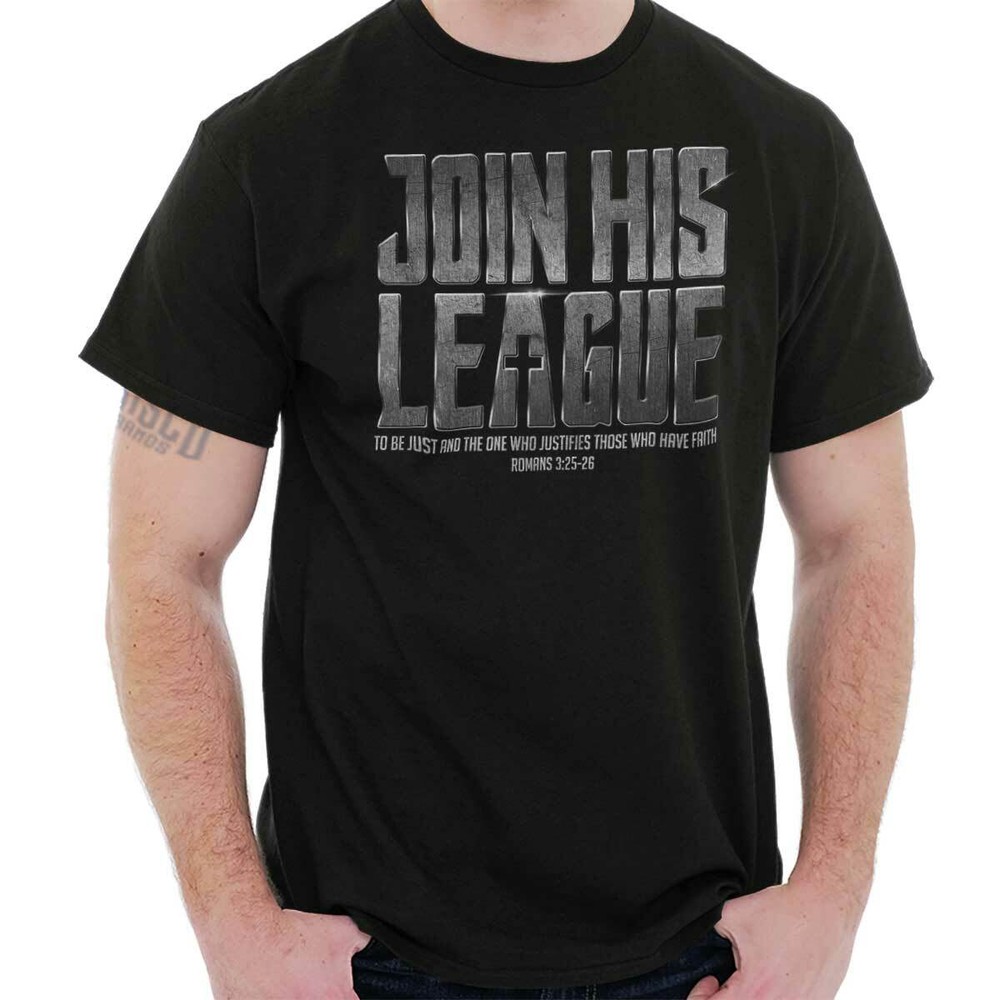 Christian Faith Pop Culture Join His League Womens or Mens Crewneck T Shirt Tee
