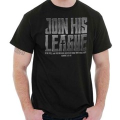 Christian Faith Pop Culture Join His League Womens or Mens Crewneck T Shirt Tee