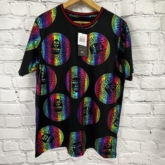 NWT Drill NYC Shirt Men’s Black Medusa Metallic Multicolor Tee Short Sleeve
