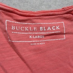 Buckle Black Mens T Shirt XL Coral Pink 100% Cotton Logo Short Sleeve