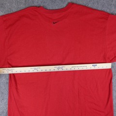Vintage Nike Shirt Mens XXL Red Black Shield Swoosh Graphic Tee Deadstock Y2K