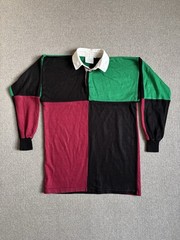 Vintage Heavyweight Rugby Shirt Harlequin Style Stitched Number Size 42” Chest