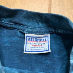 Vintage 90s T shirt All Sport Sz Large blue diamond pleated tie-dye cotton Y2K