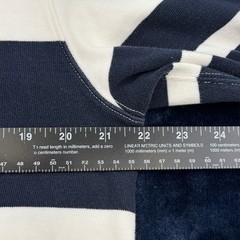 J.Crew Oarsman Mens M Cream Navy Blue Always Striped Long Sleeve Cotton Crewneck