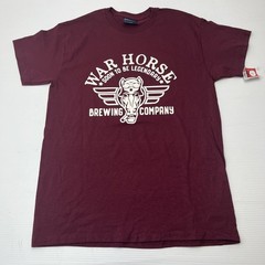 MV Sport War Horse Brewing Company T-Shirt Mens Medium Maroon Graphic Tee Cotton