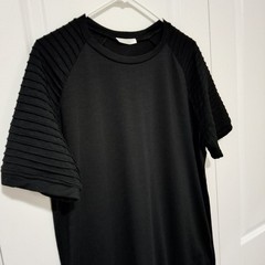 Coofandy Men’s Pleated Short Sleeve Fashion T-shirt Size Large