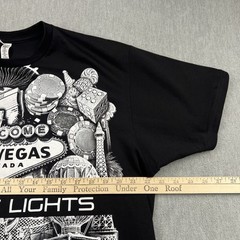Las Vegas “City Of Lights” AOP T-Shirt Adult L Black & White All Over Print Y2K
