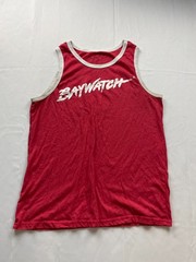 Baywatch Tank Top Womens Red Malibu Beach Patrol Sleeveless Summer Scoop Neck
