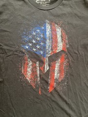 Grunt Style Shirt Mens XL American Flag Spartan Helmet “THIS WE’LL DEFEND”