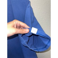 Nike Blue Blank Shirt Y2K Swoosh Just Do it Short Sleeve Long Length Tee 2000s L